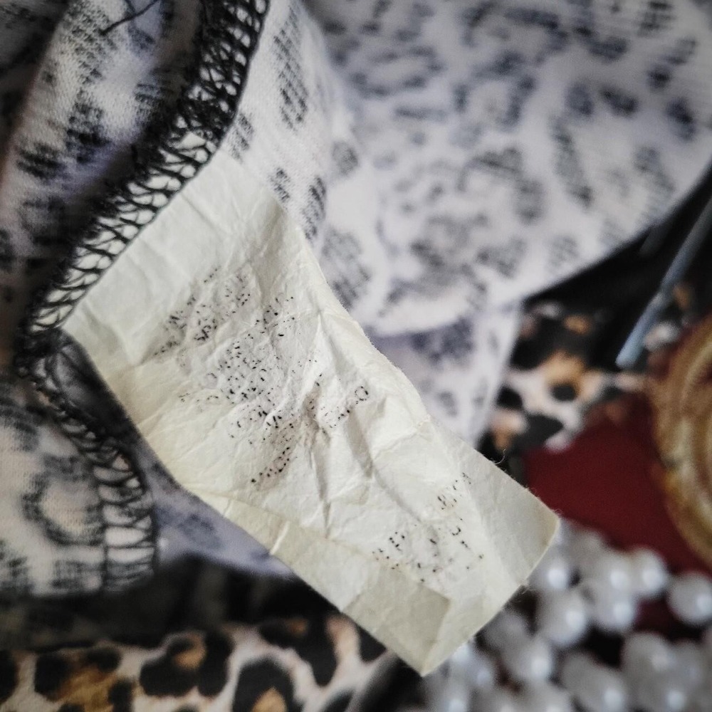 Vintage 80s Dress Leopard Print Peplum Mini Cross Strap Rockabilly Animal Print - Picture 4 of 4